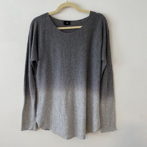 Fate Charcoal Gray to Light Grey Ombre Fuzzy Long Sleeve Soft Sweater Small - Picture 2 of 10